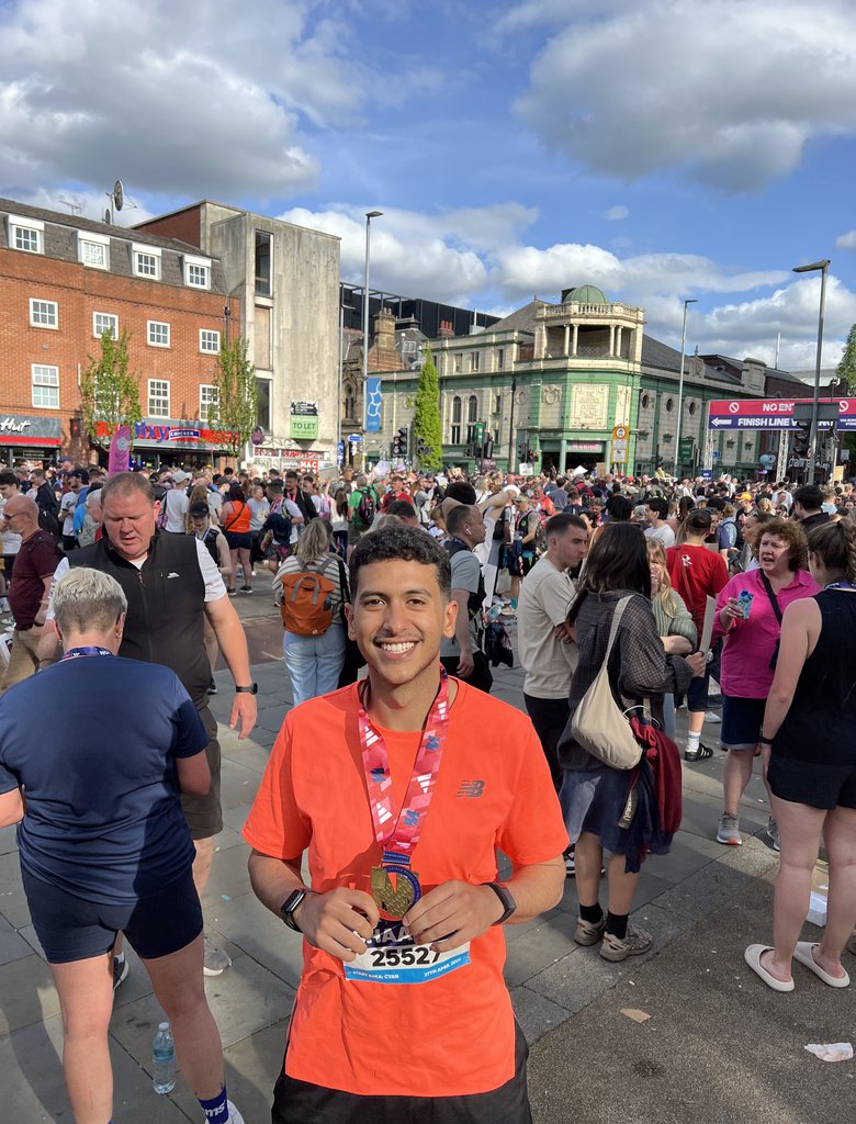 Finishing my first marathon